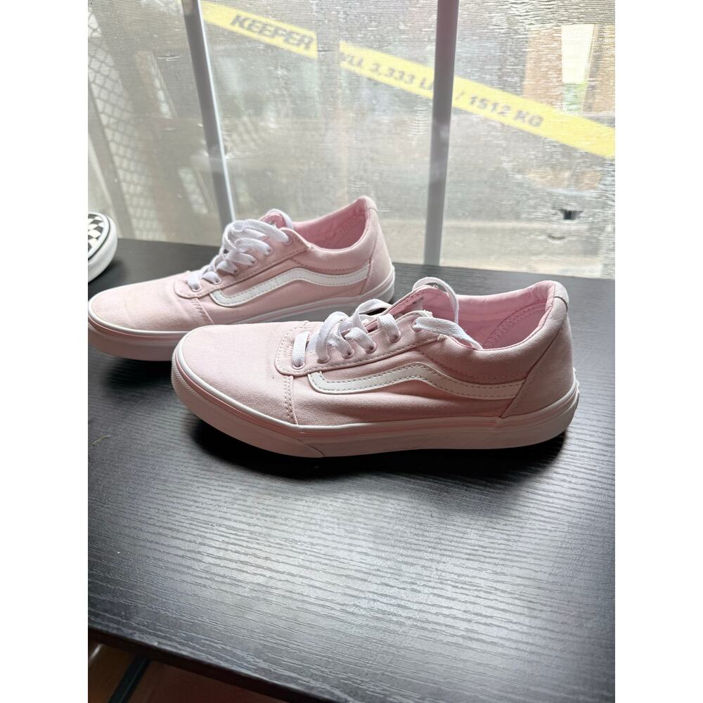 Vans Old Skool Pink Canvas White Stripe Low Top Sneakers Womens Size 8